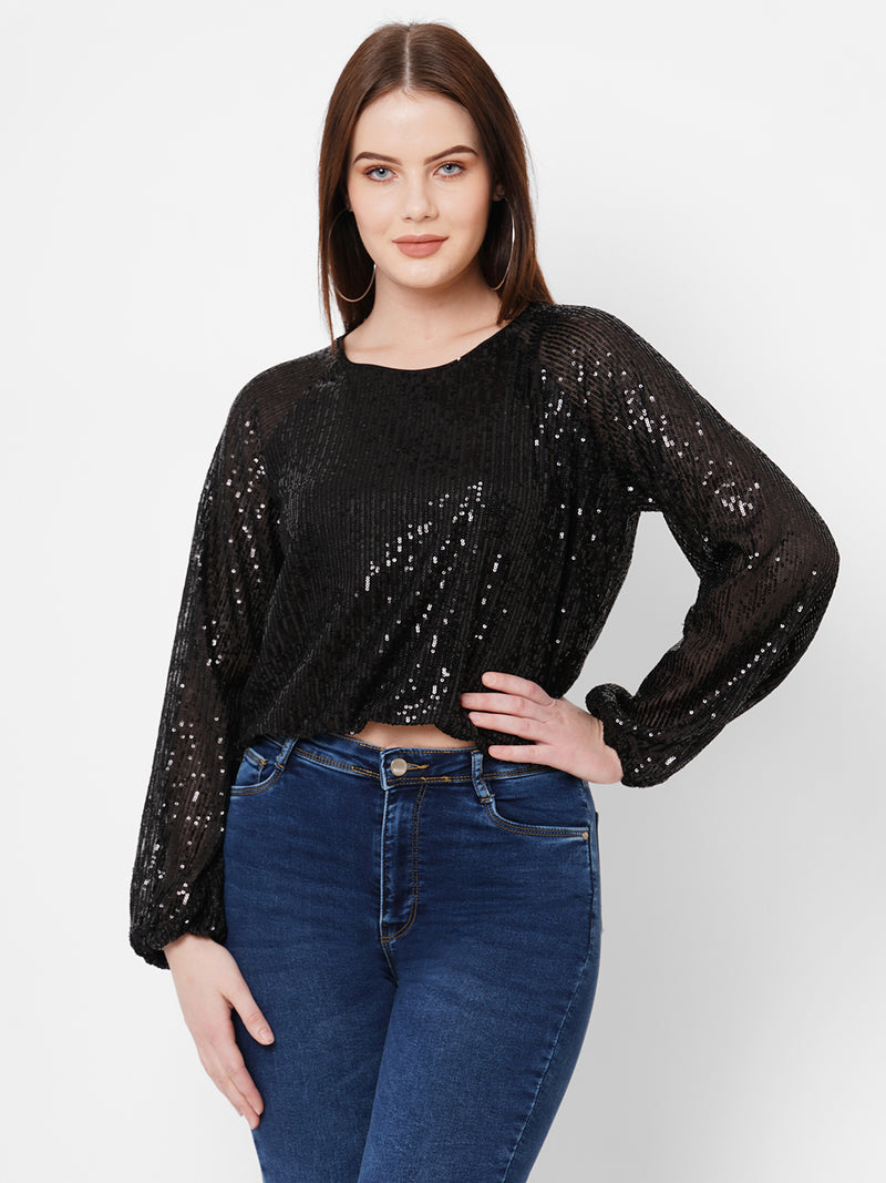 Women Black Solid Full Length Tops