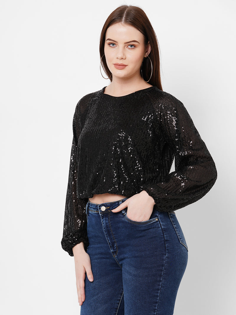 Women Black Solid Full Length Tops