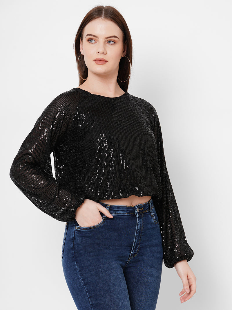 Women Black Solid Full Length Tops