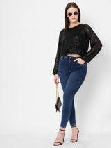Women Black Solid Full Length Tops