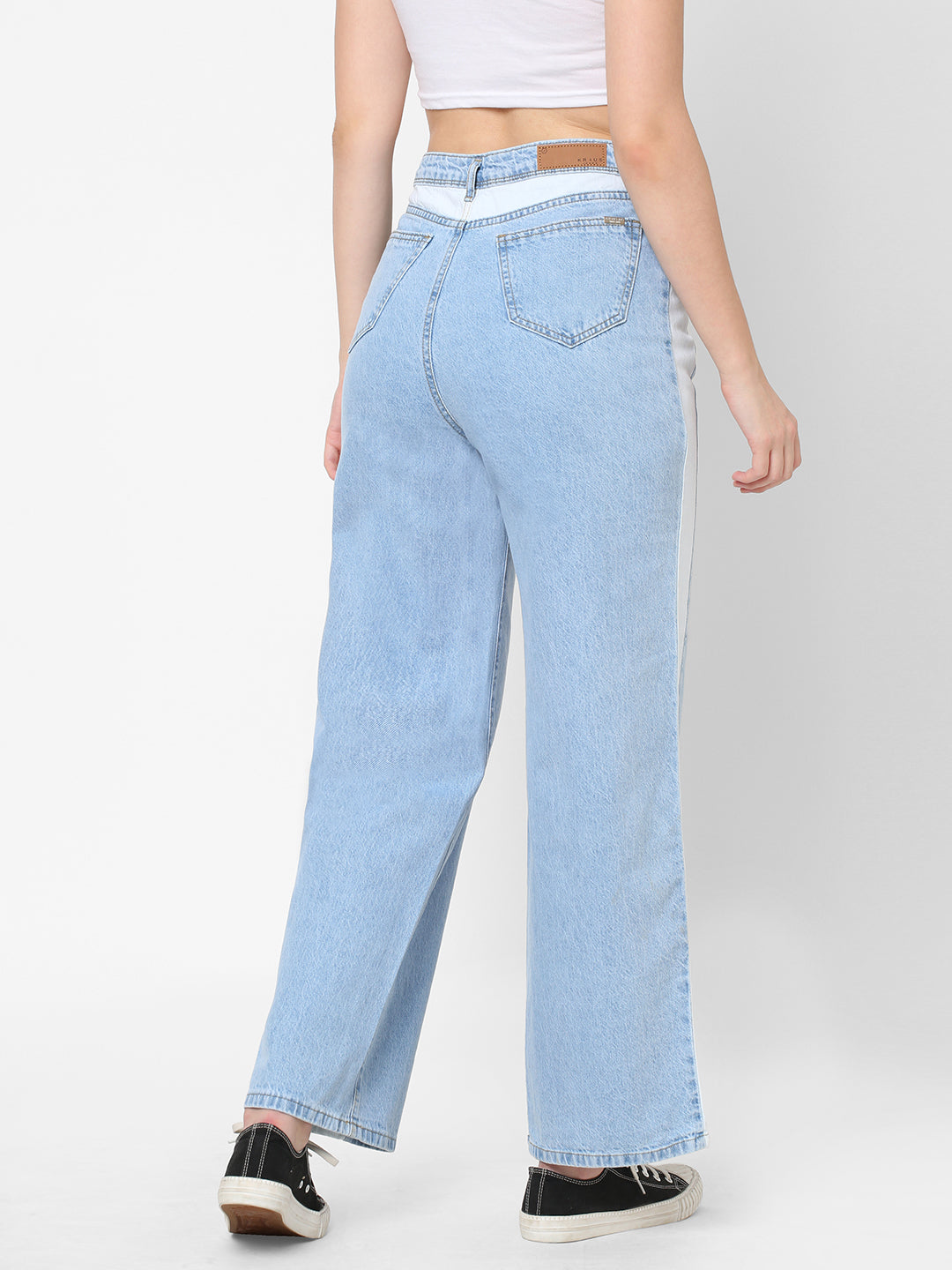 Women Blue High-Rise Wide Leg Jeans