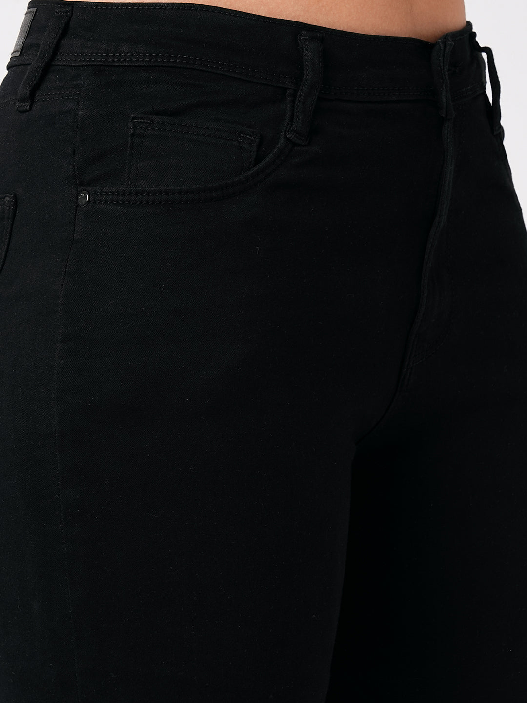 Women Black High-Rise Slim Straight Fit Jeans