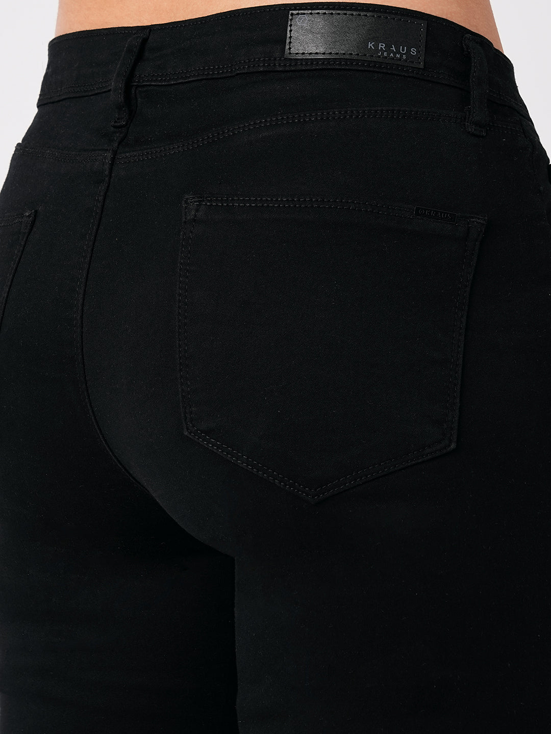 Women Black High-Rise Slim Straight Fit Jeans