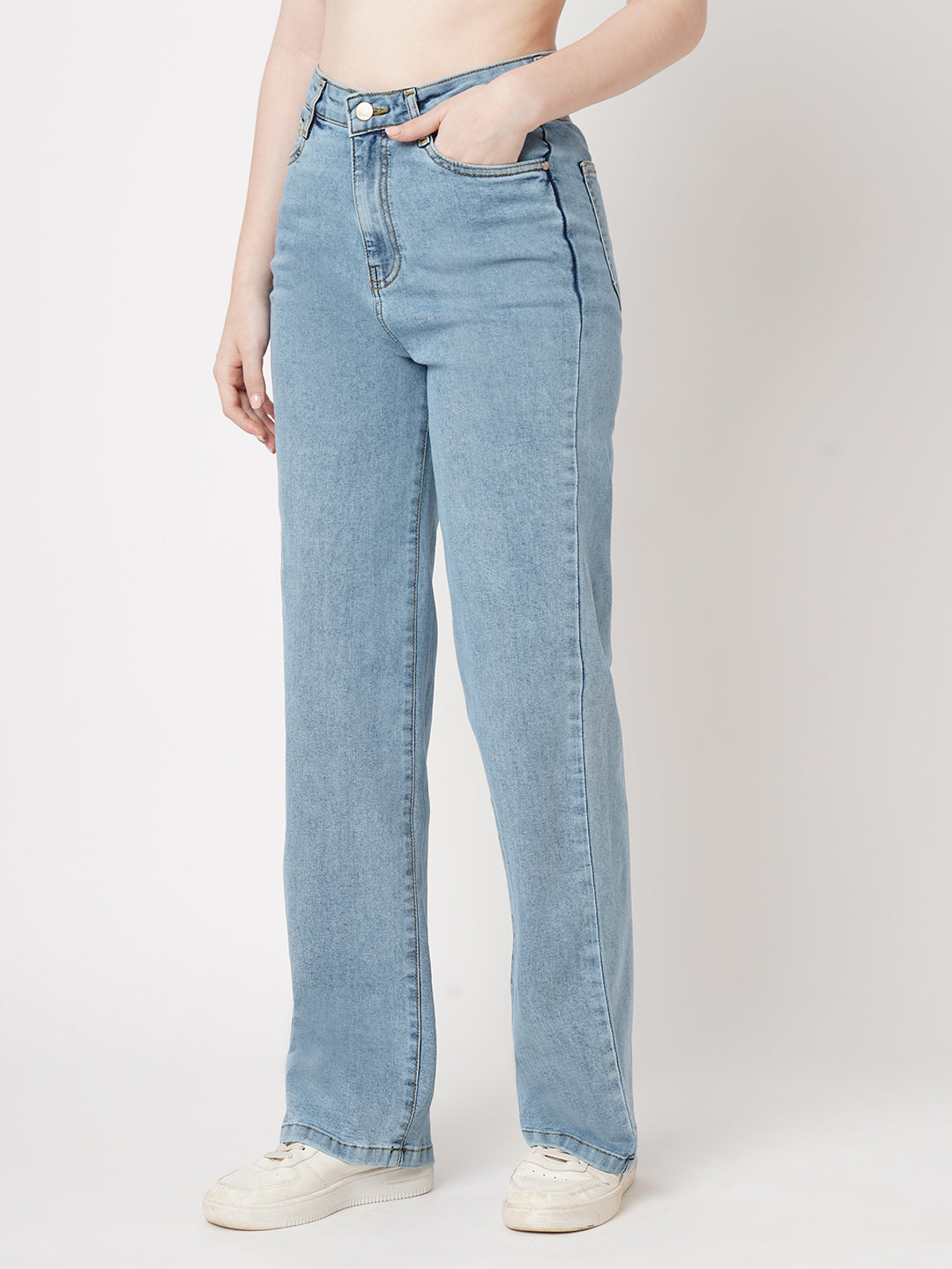 Women High-Rise Loose Straight Jeans