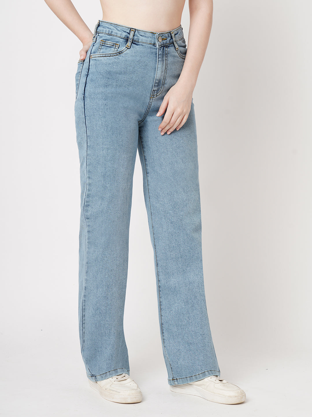 Women High-Rise Loose Straight Jeans