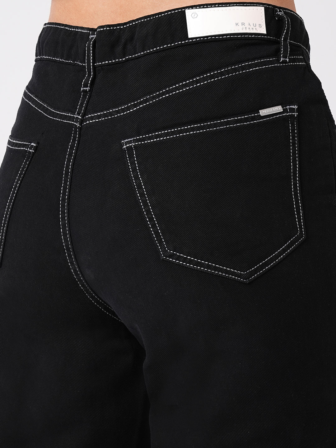 Women Black High-Rise Loose Straight Fit Jeans