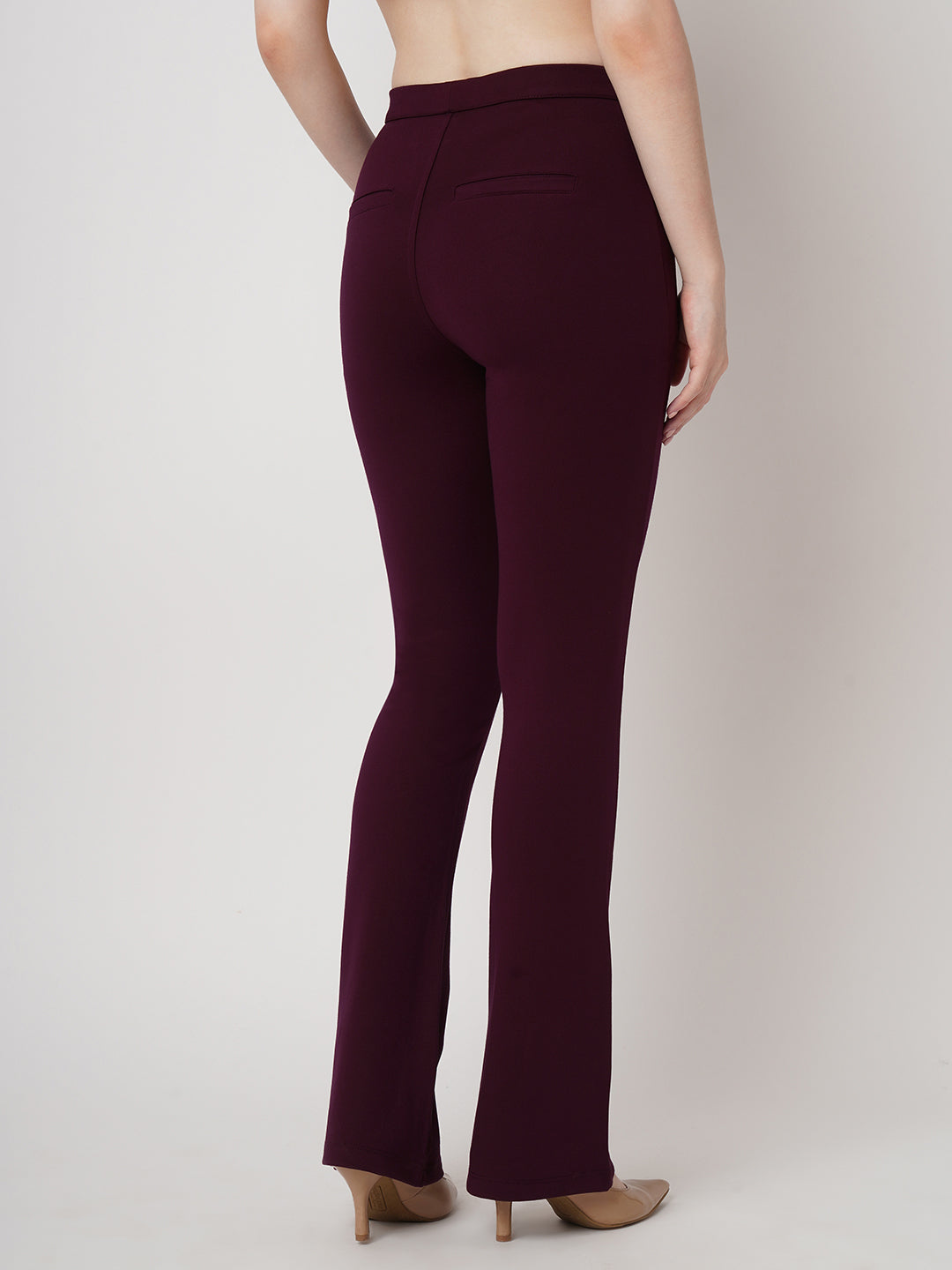 Women Wine Mini Flare Treggings