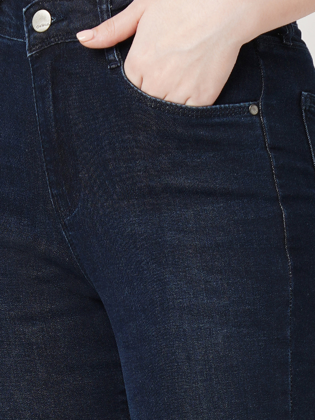 Women Dark Blue Snug Straight Fit Jeans
