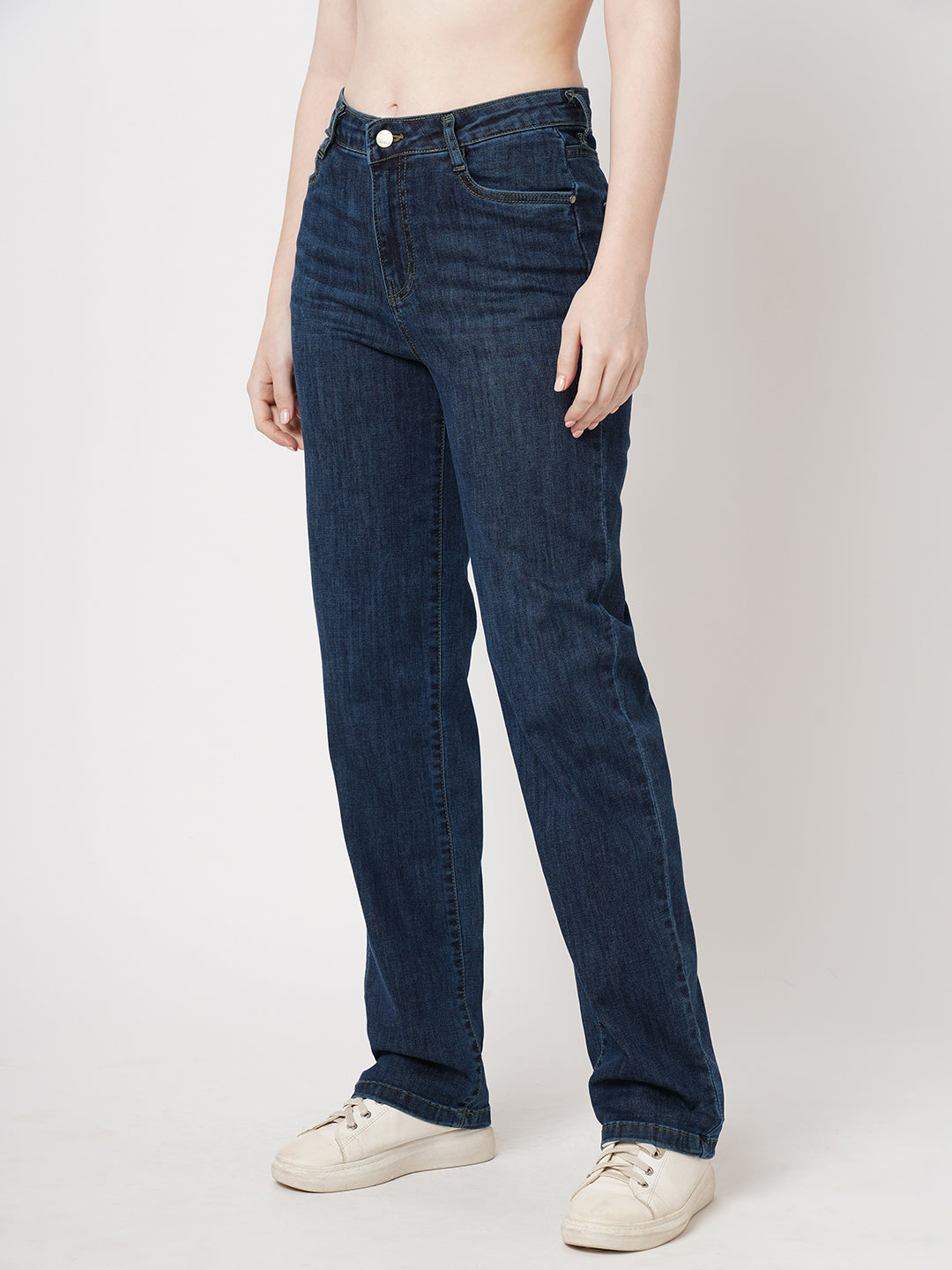 Women Novel Blue Relax Straight Fit Jeans