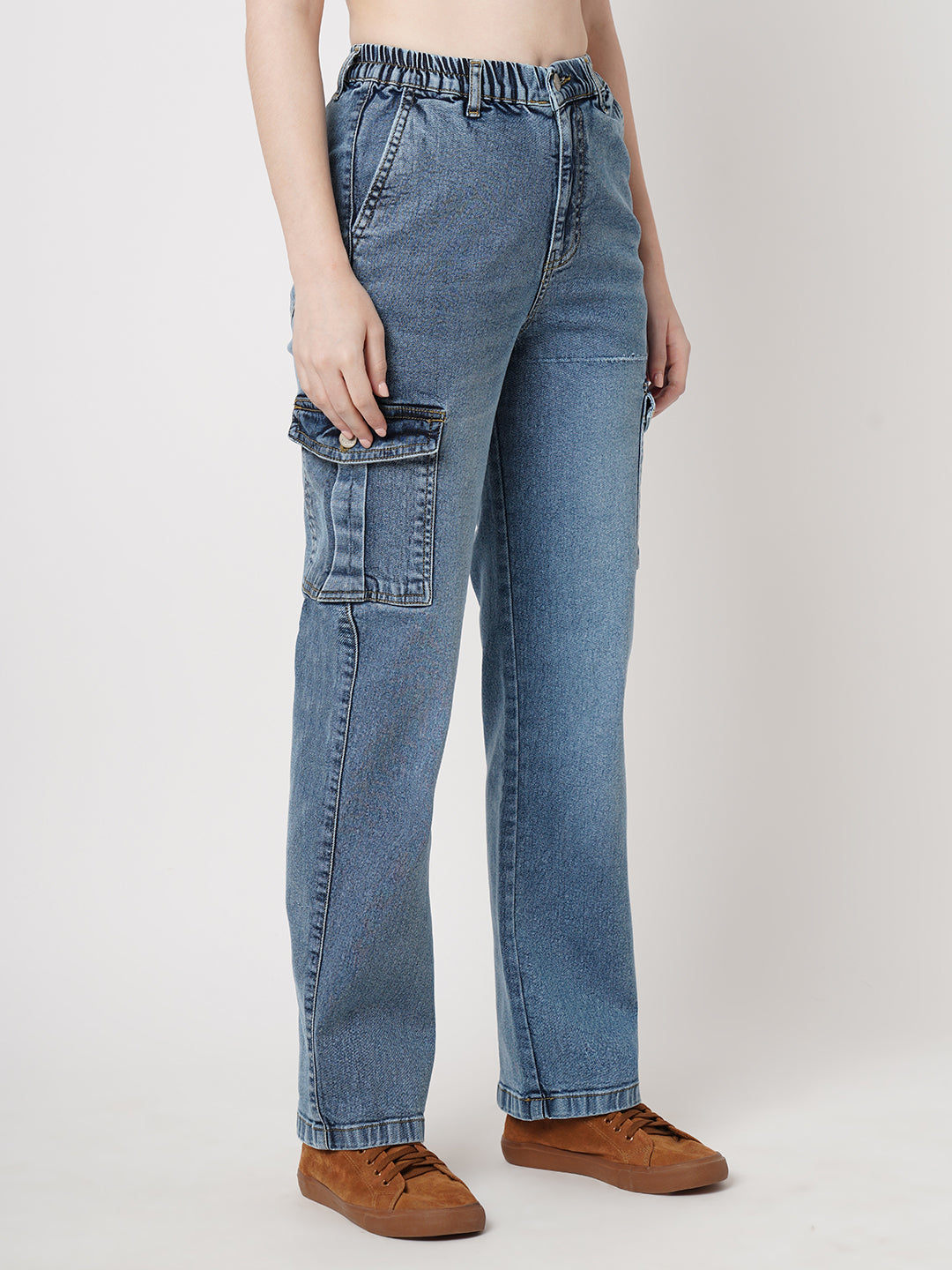Women Light Blue Cargo