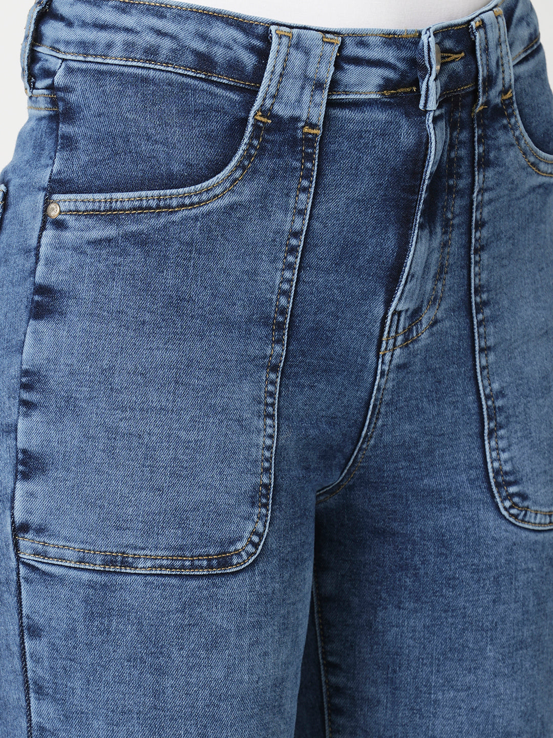 Women Blue High-Rise Flare Jeans