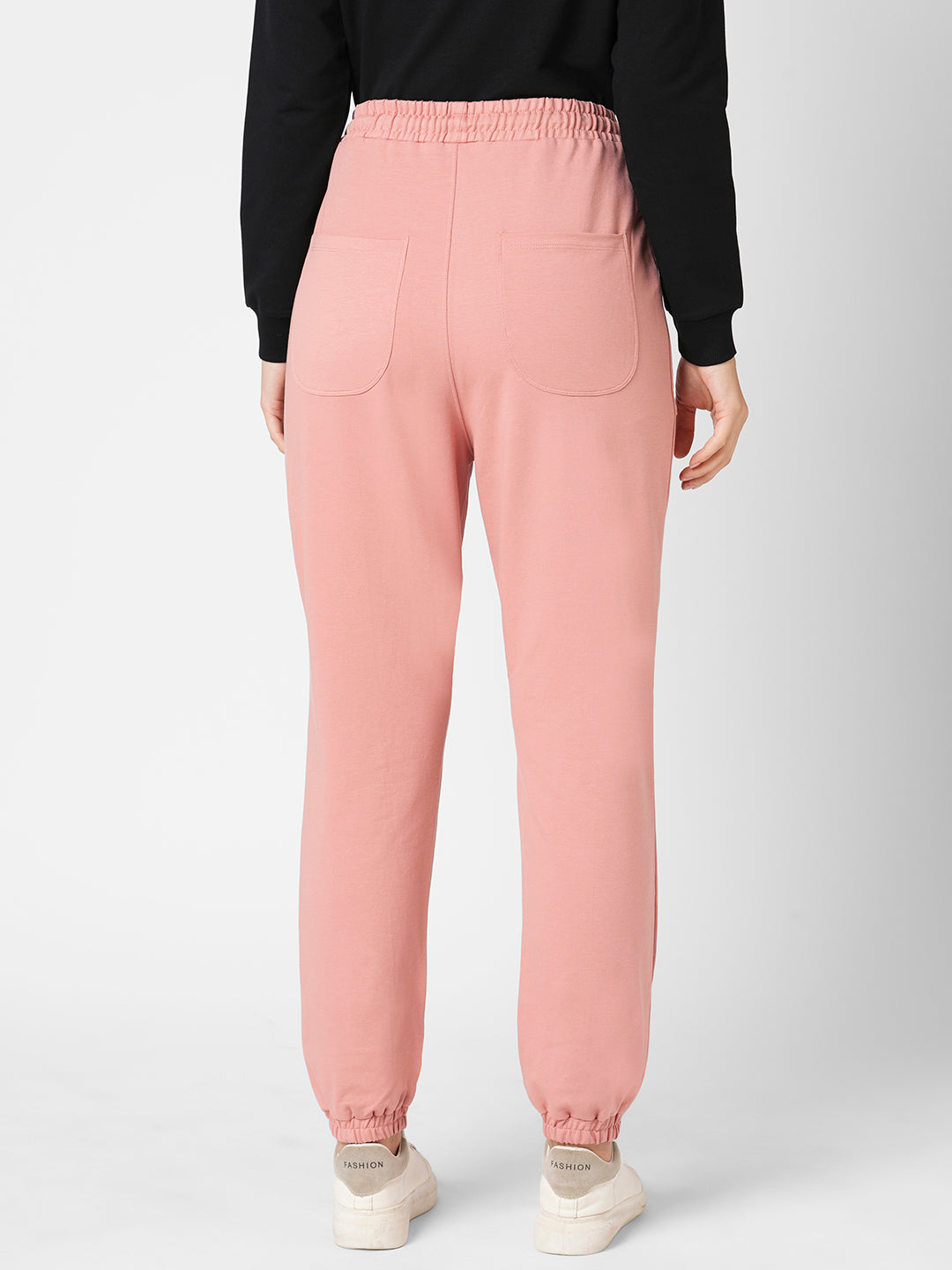 Women Blush Pink High-Rise Jogger