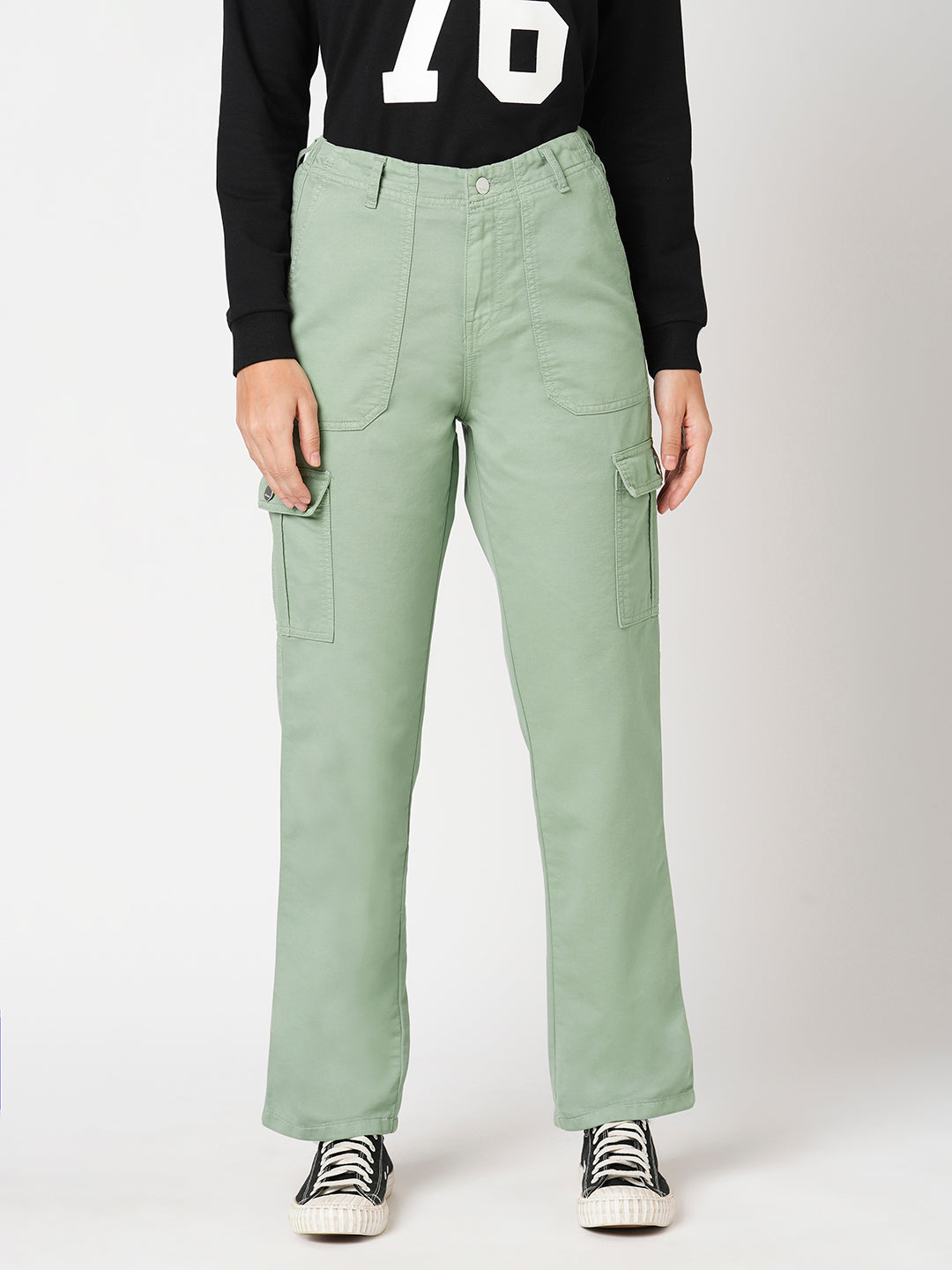 Women Mint Mid-Rise Cargo