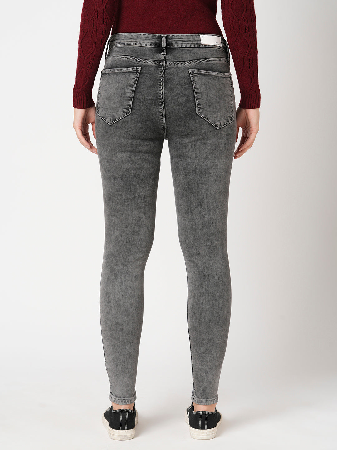 Women Grey High-Rise Skinny Jeans
