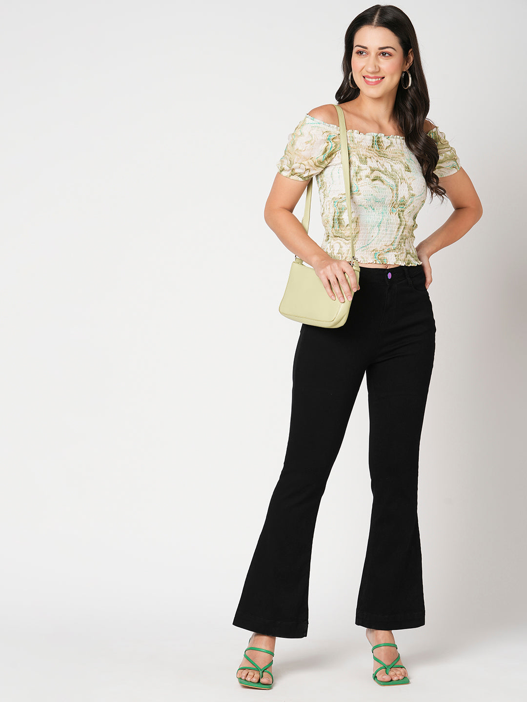 Women Black High-Rise Flare Jeans
