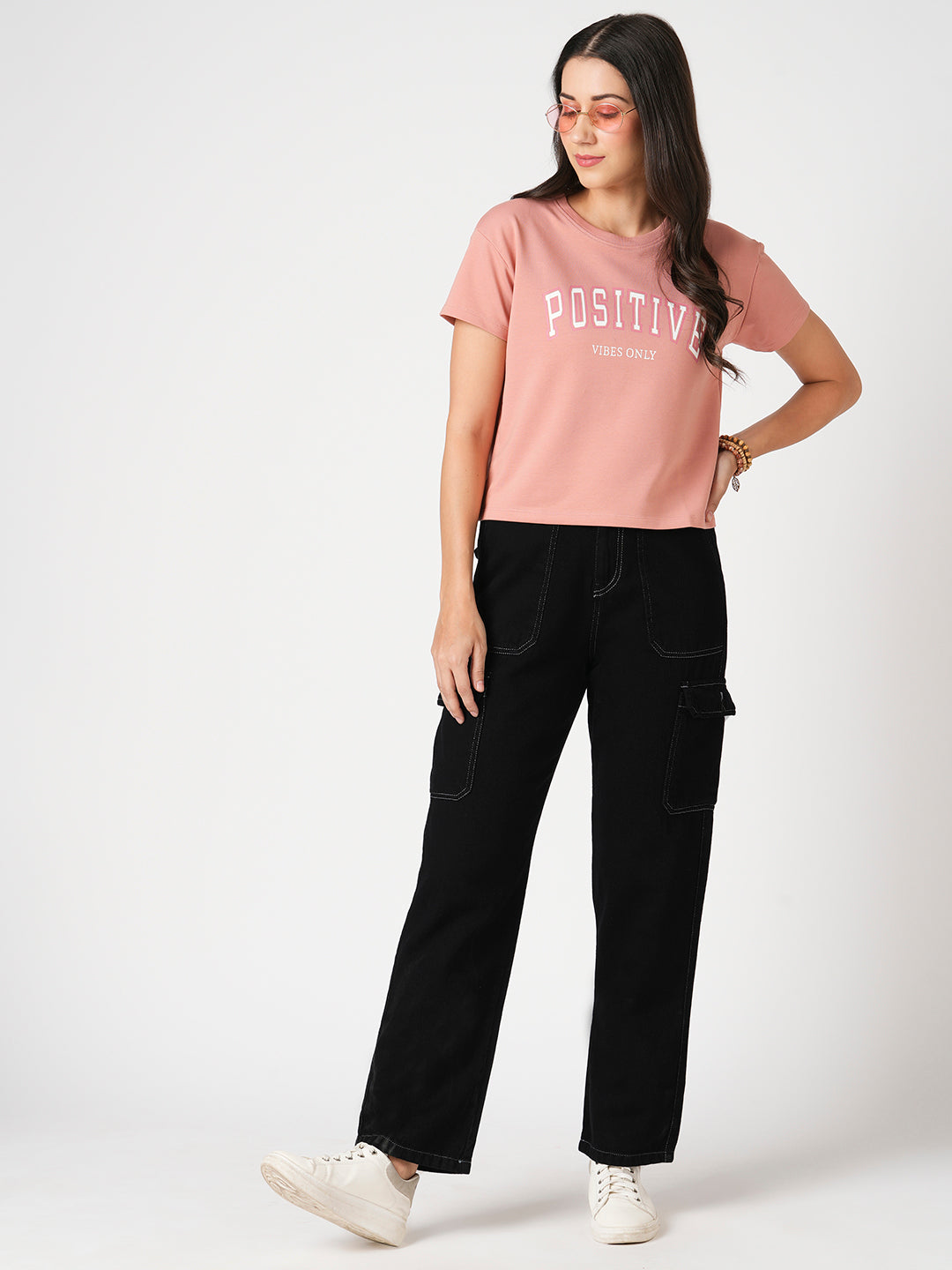 Women Black Mid-Rise Cargo