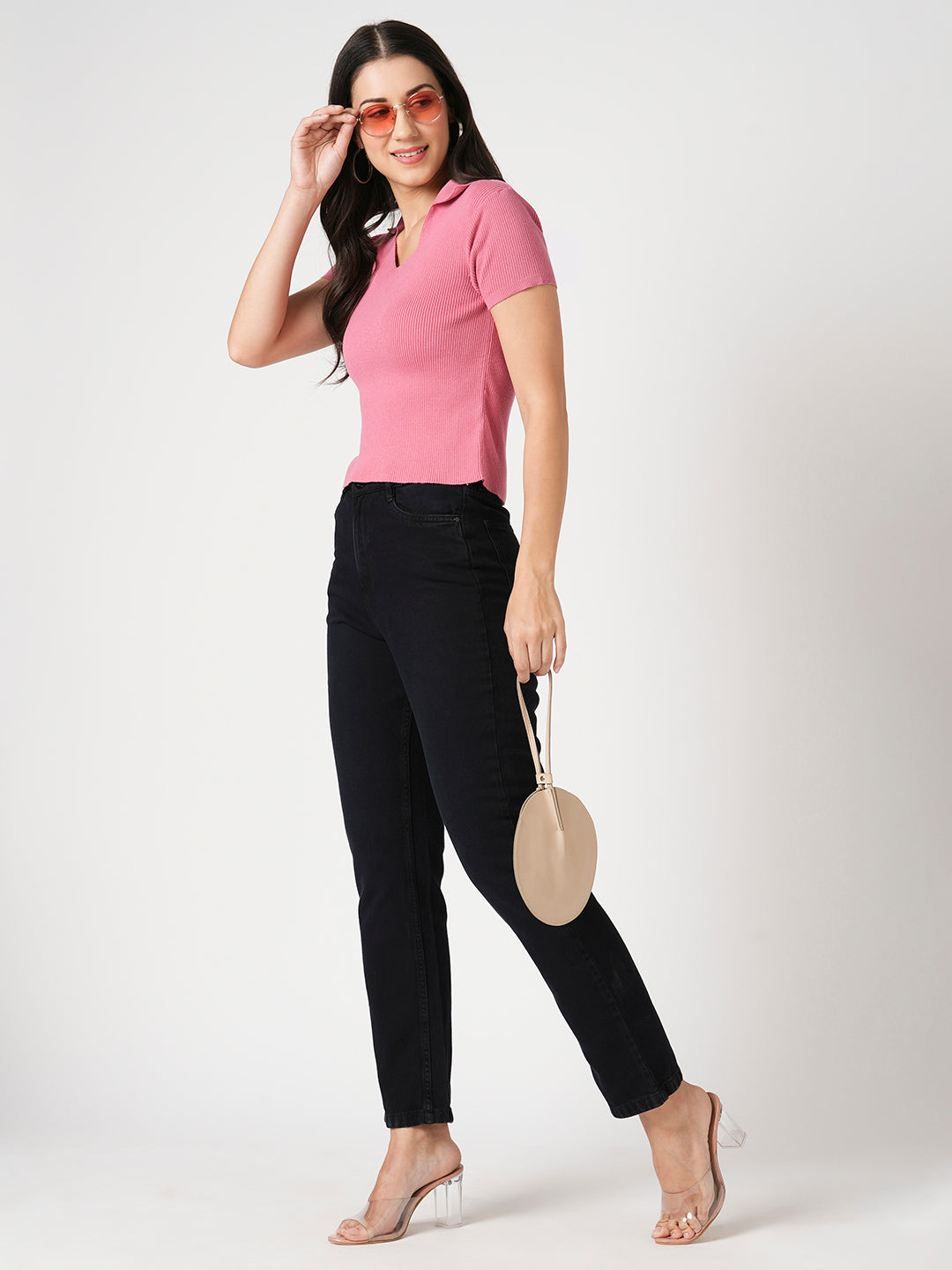 Women Charcoal Blue Relax Straight Fit Jeans