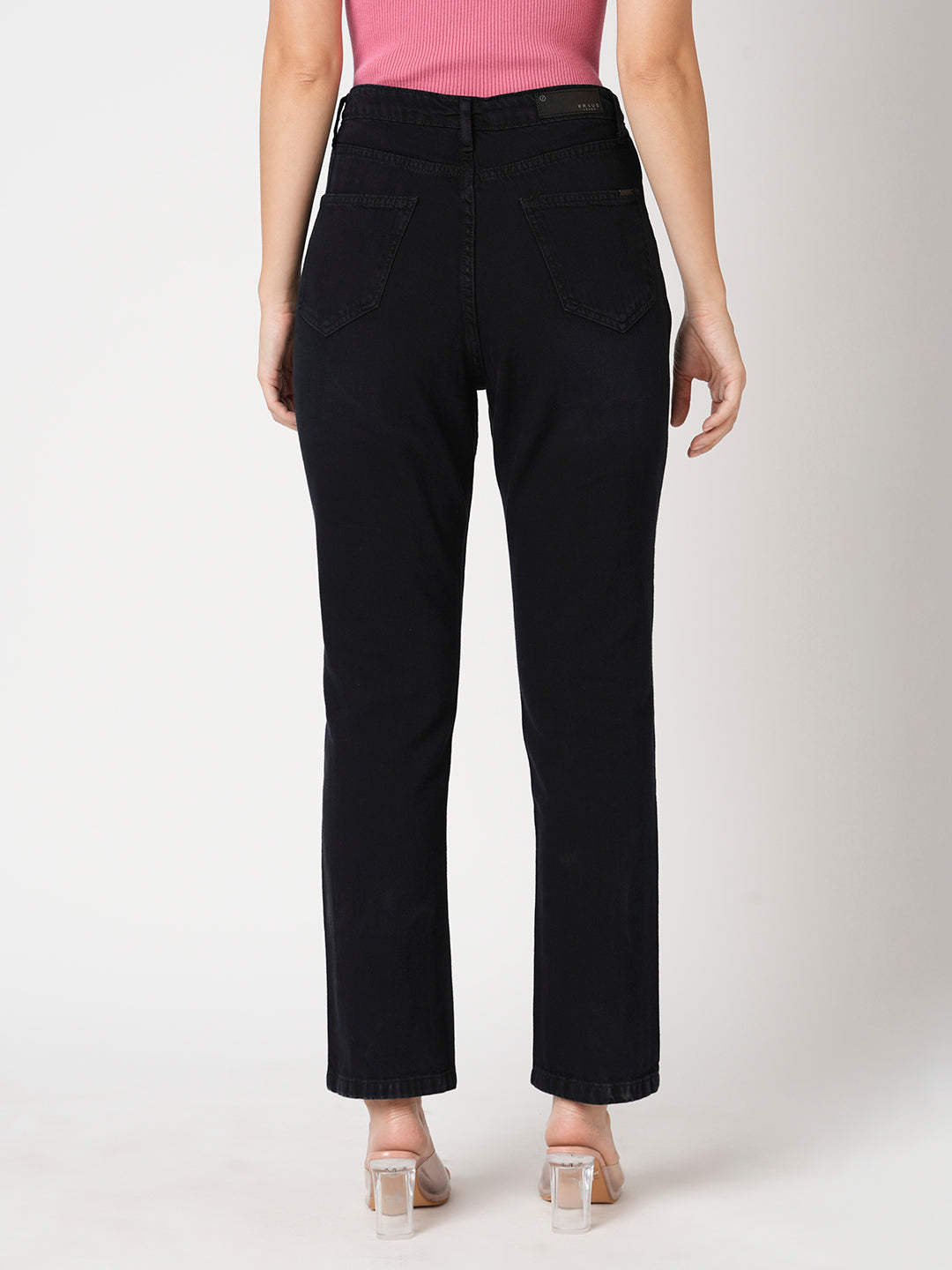 Women Charcoal Blue Relax Straight Fit Jeans