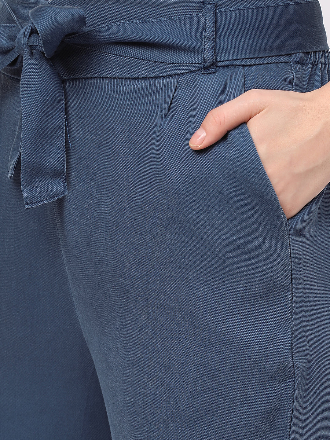 Women High-Rise Paper Bag Pants