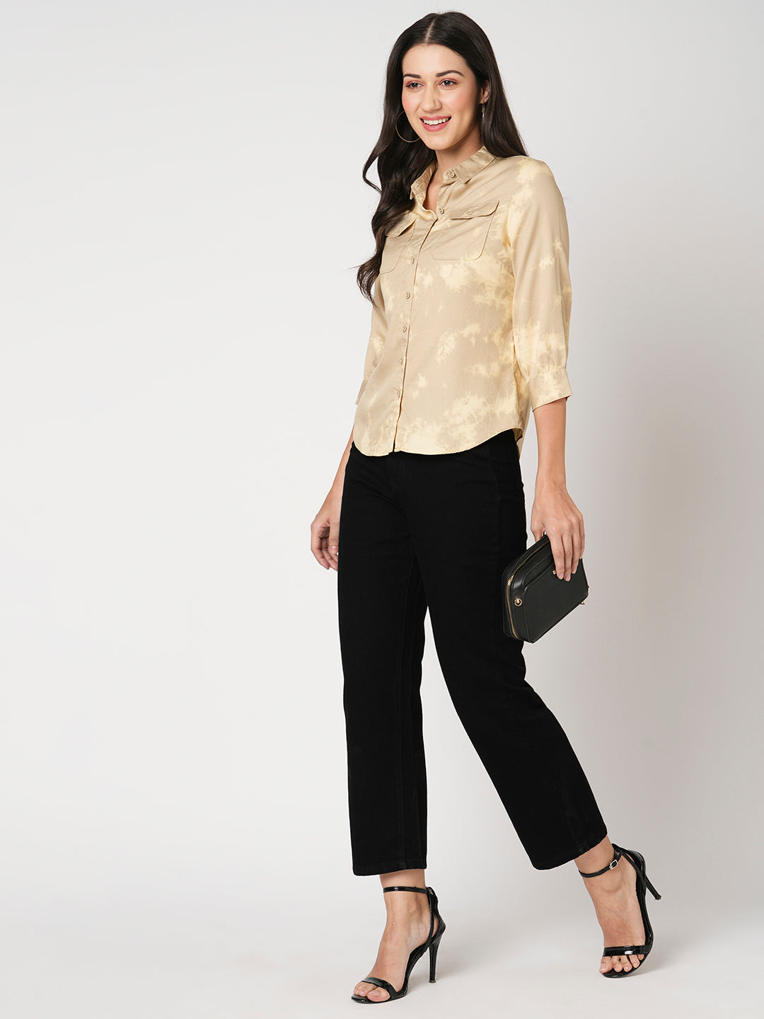 Women Black High-Rise Loose Straight Fit Jeans