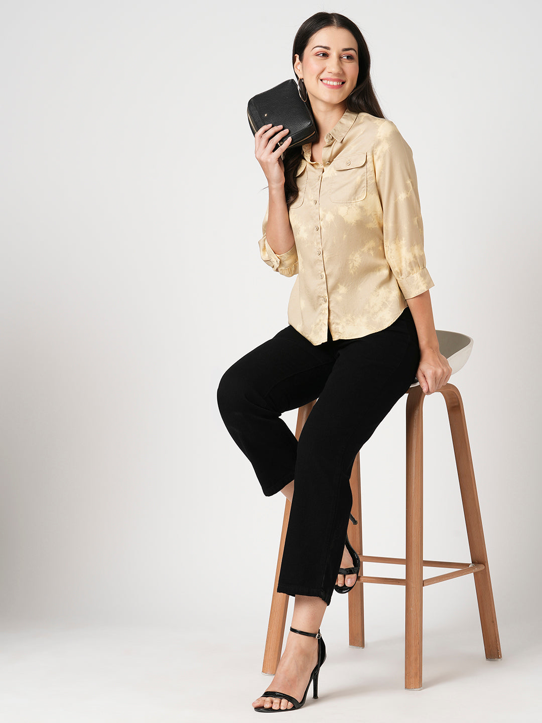 Women Black High-Rise Loose Straight Fit Jeans