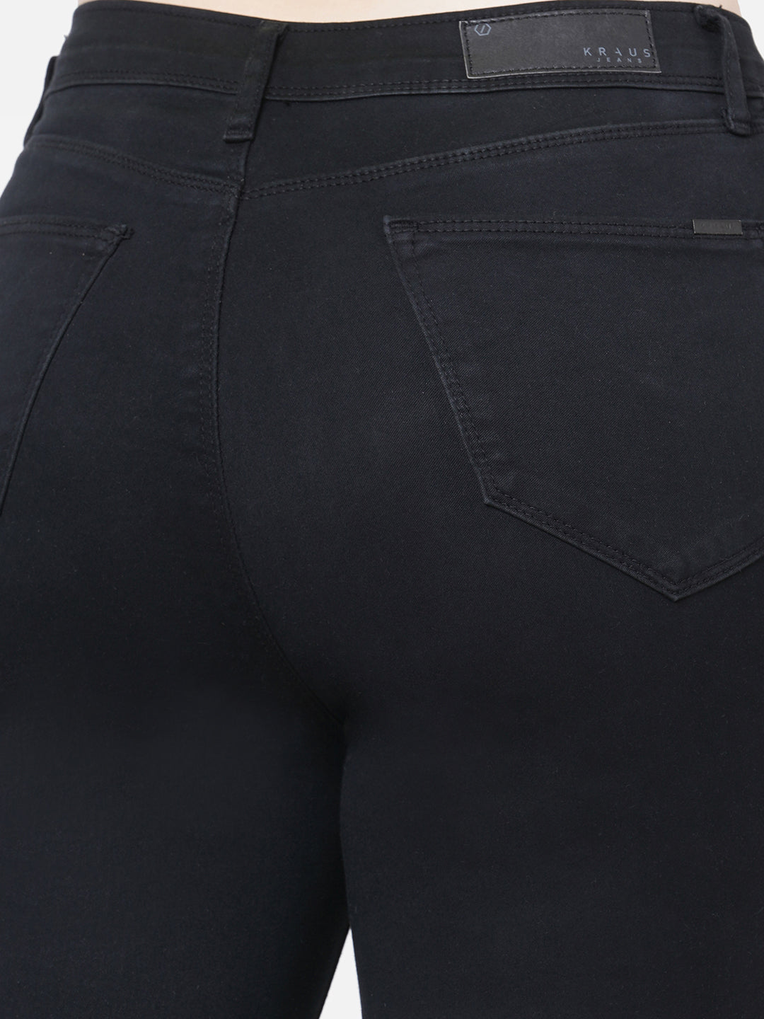 Women Black K5013 High-Rise Flare Jeans