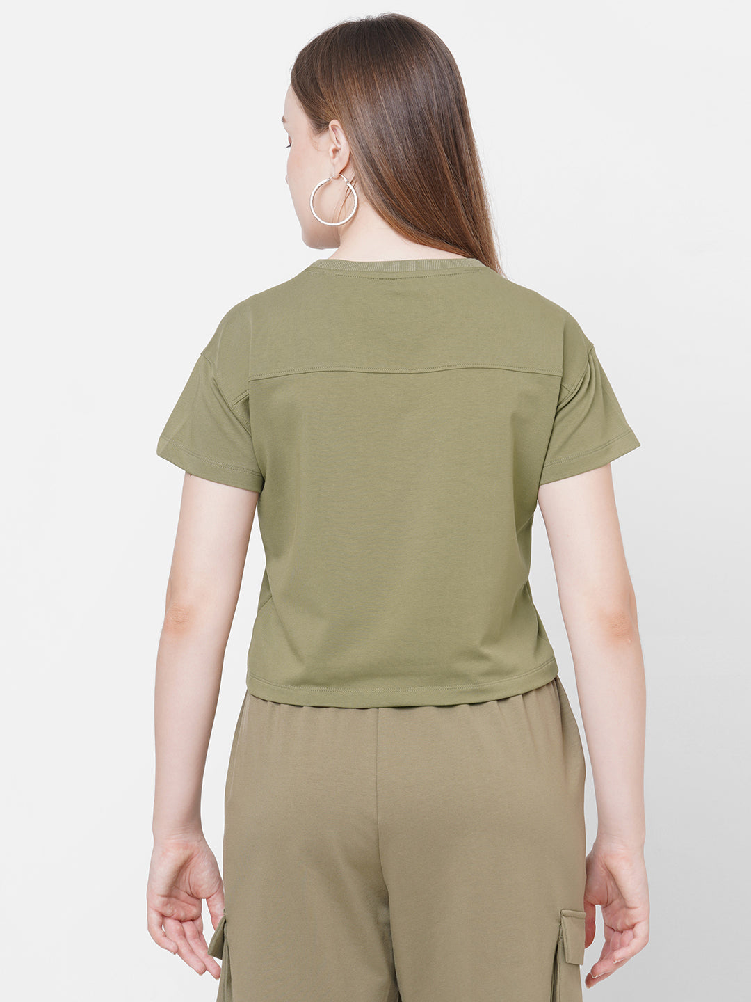 Women Olive Athleisure Top