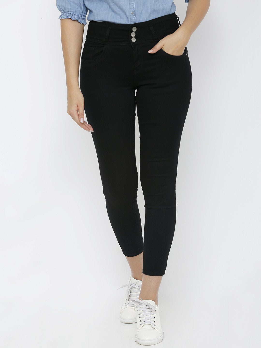 Women Black High-Rise Skinny Jeans