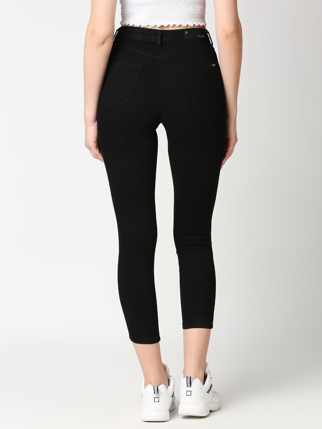 Women Black Mid-Rise Skinny Crop Jeans