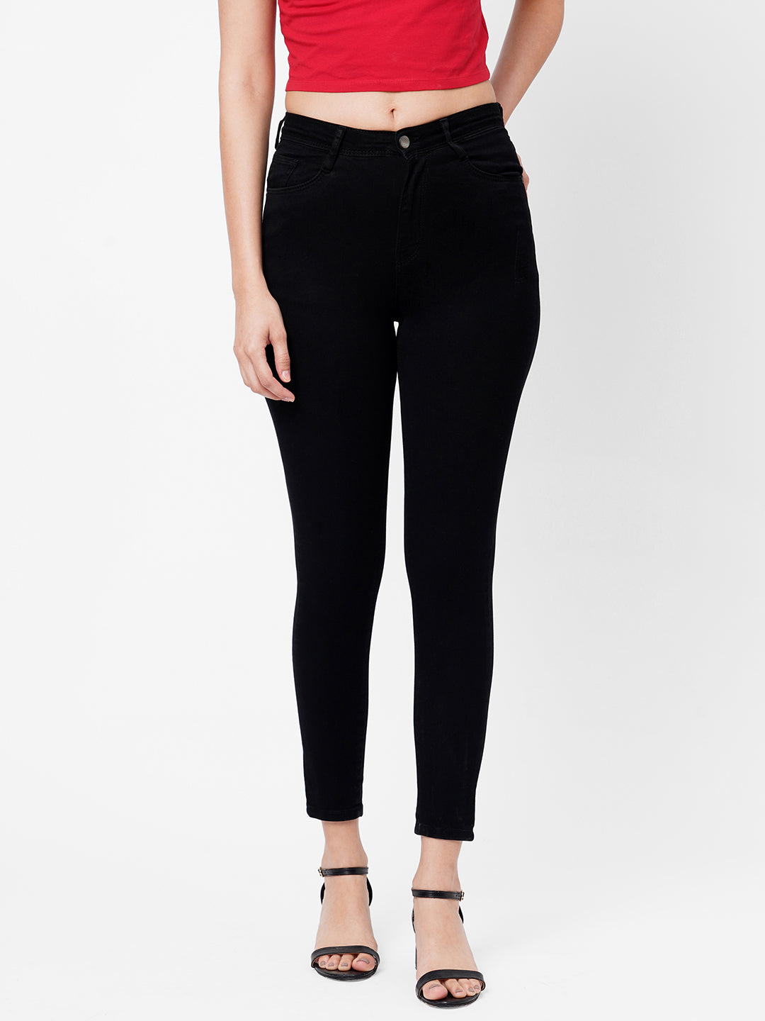 Women Black Super High-Rise Super Skinny Jeans