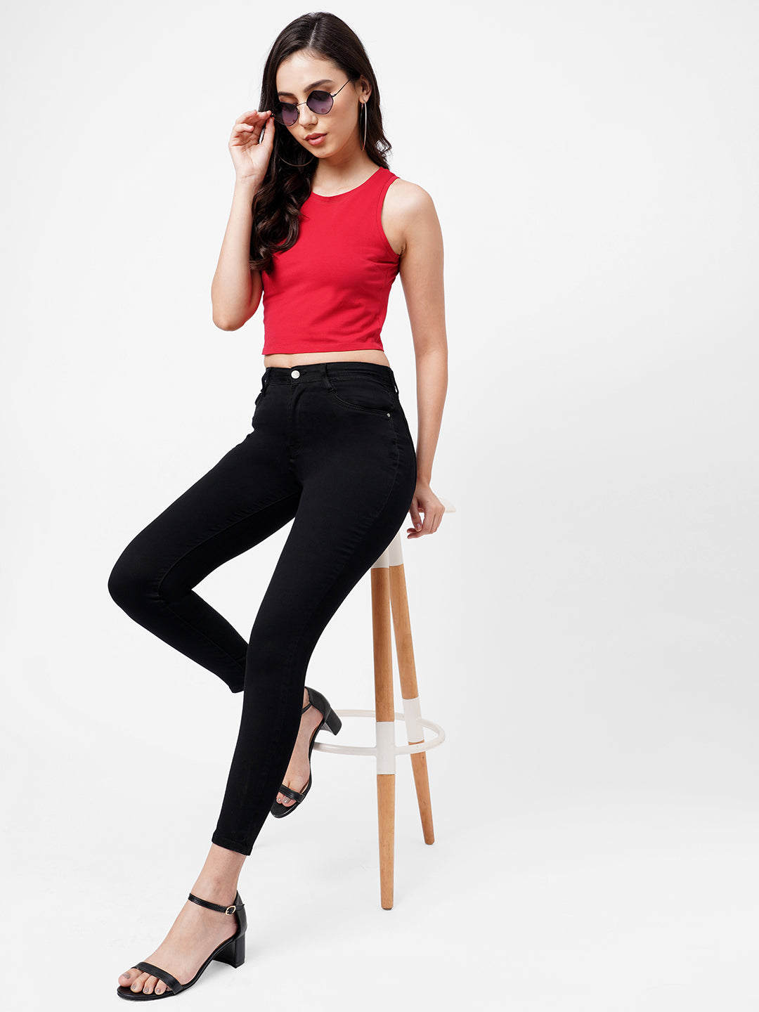 Women Black Super High-Rise Super Skinny Jeans