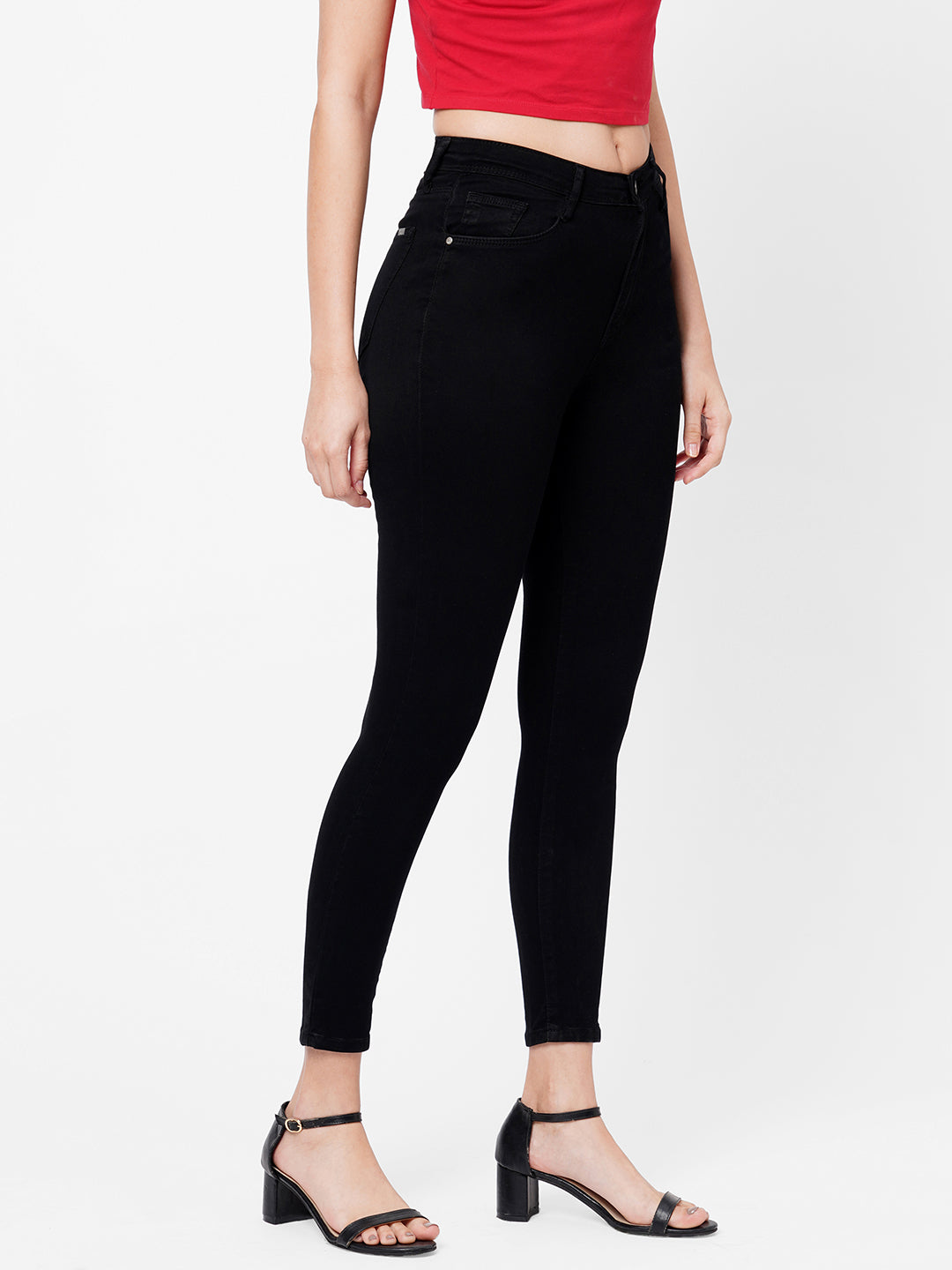 Women Black Super High-Rise Super Skinny Jeans