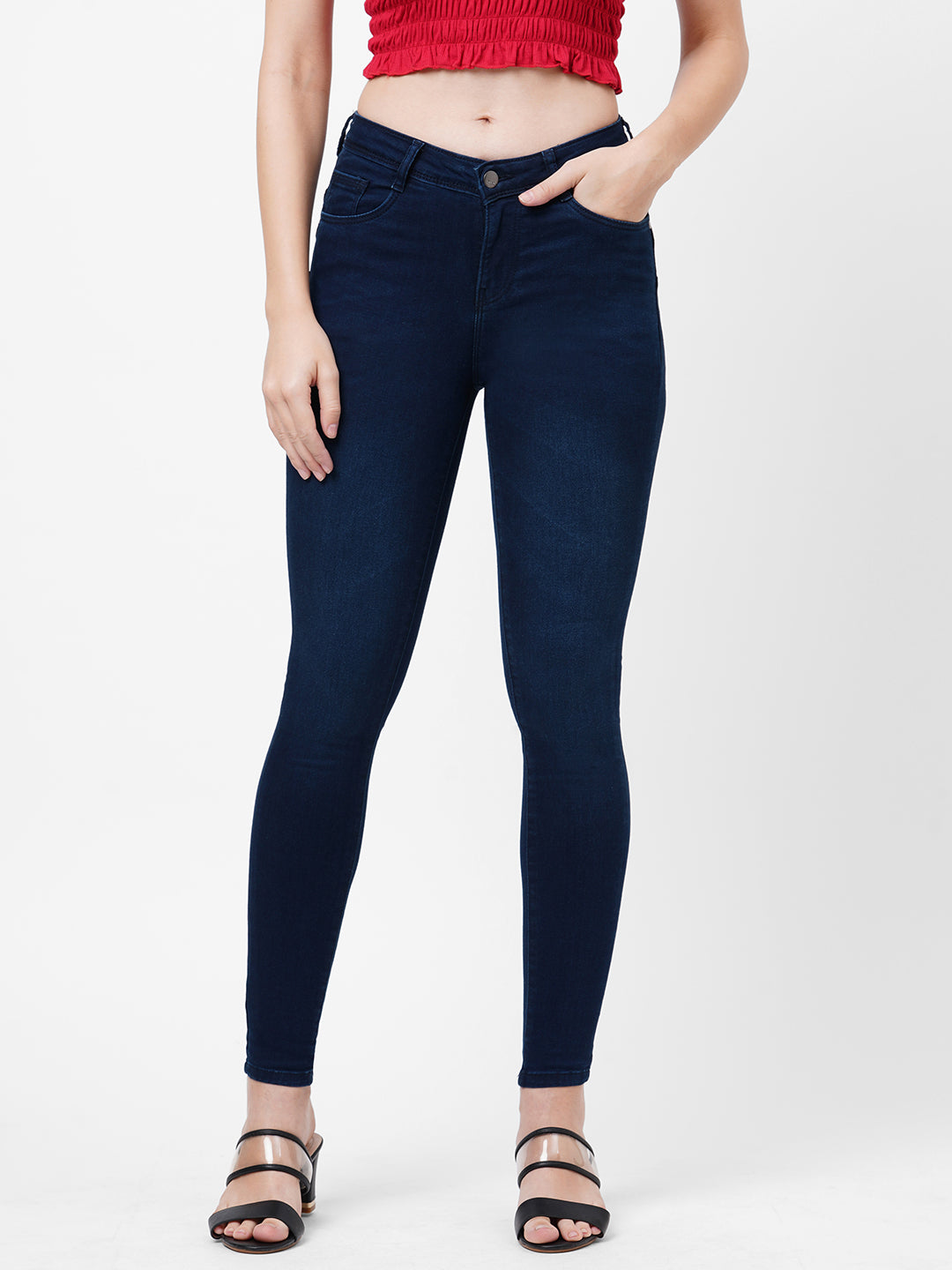 Women Mid-Rise Push Up Super Skinny Jeans