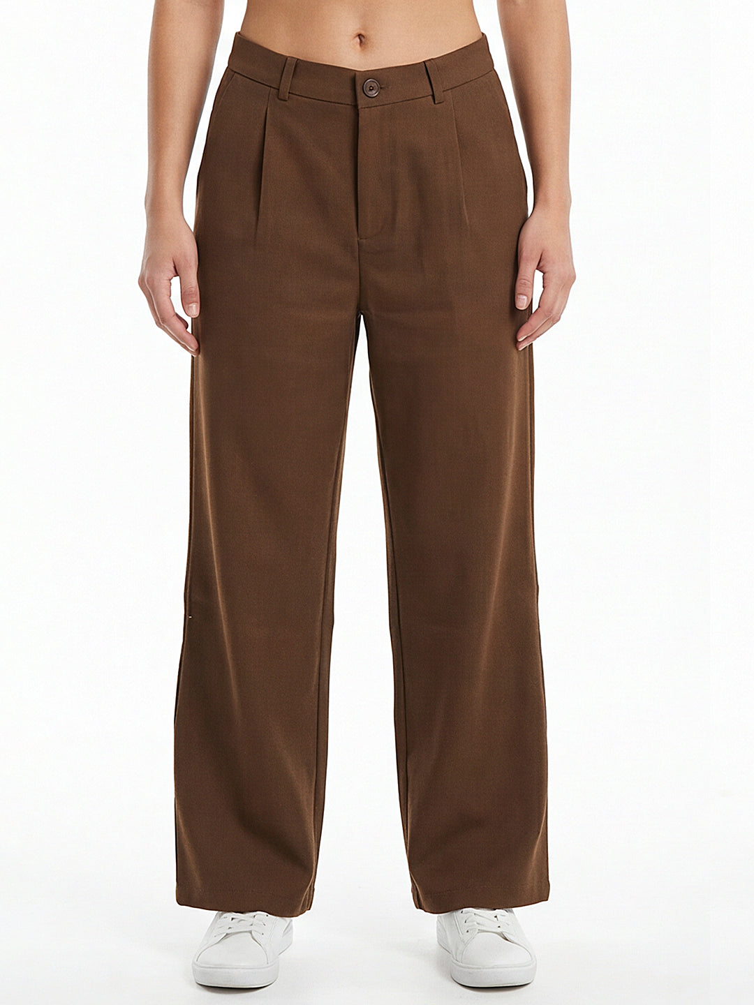 Women Sepia Wide Leg Korean Pants