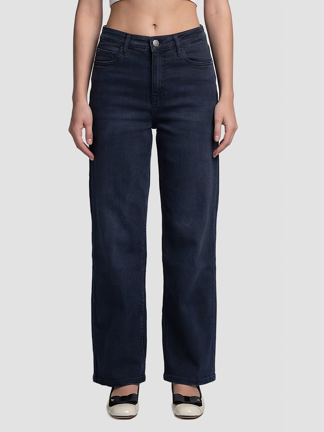 Women Indigo High-Rise Baggy Jeans