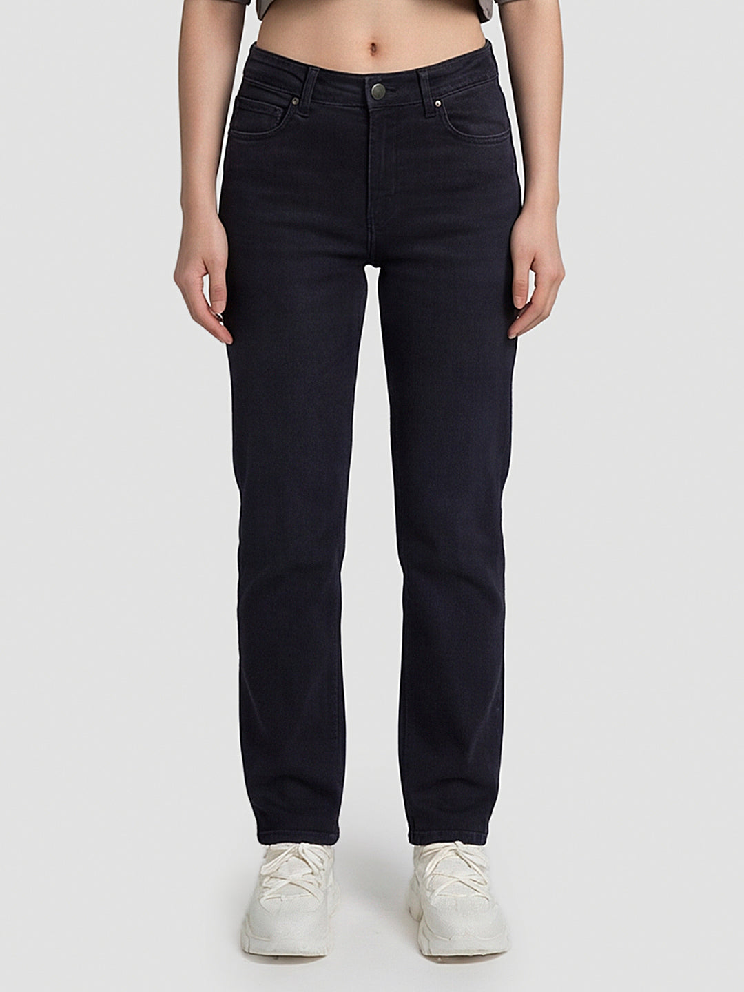 Women Indigo High-Rise Slim Straight Fit Jeans