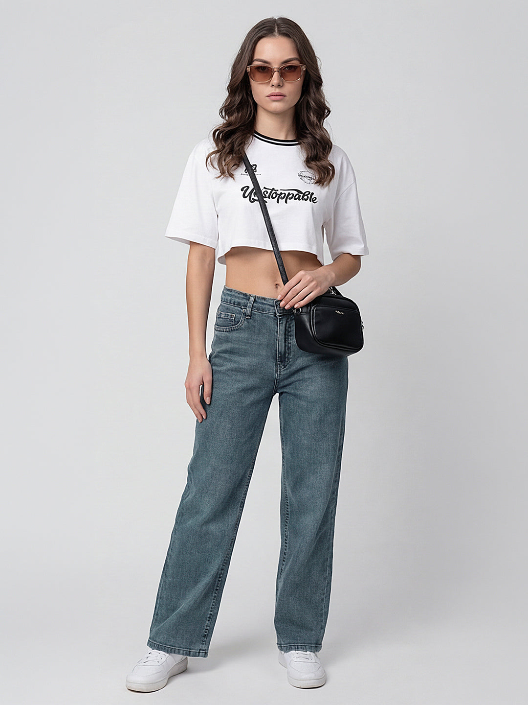Women Blue High-Rise Wide Leg Jeans