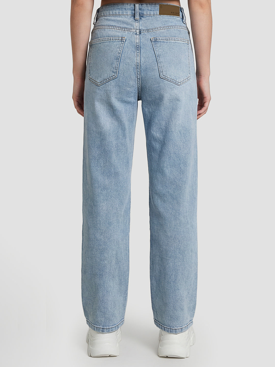 Women Light Blue High-Rise Baggy Jeans