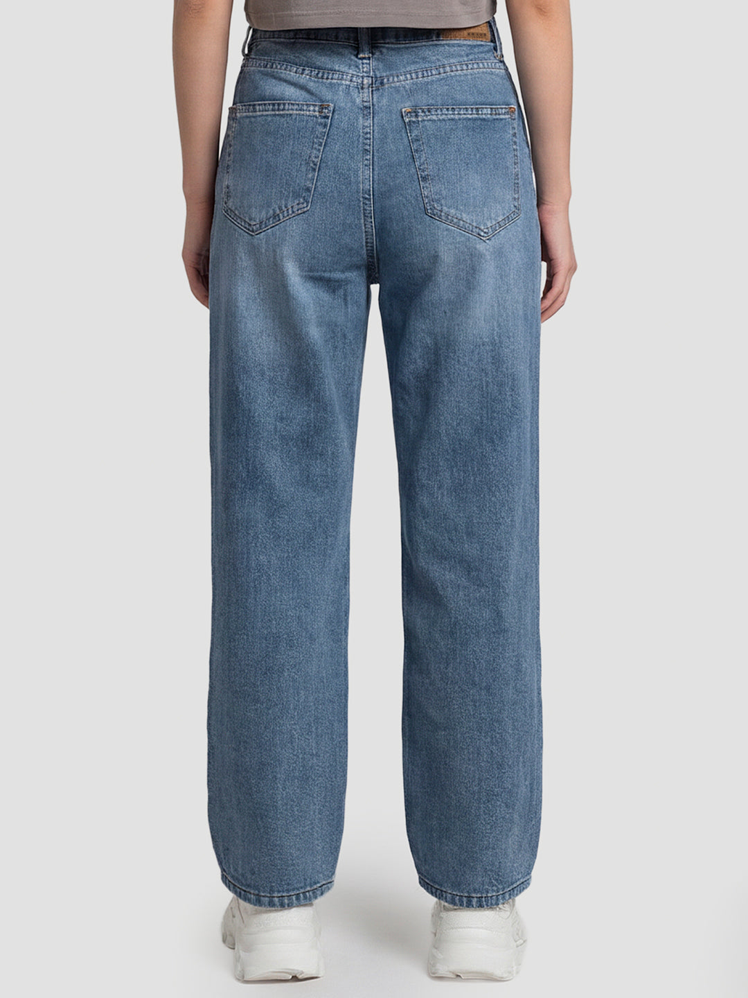 Women Blue High-Rise Wide Leg Jeans