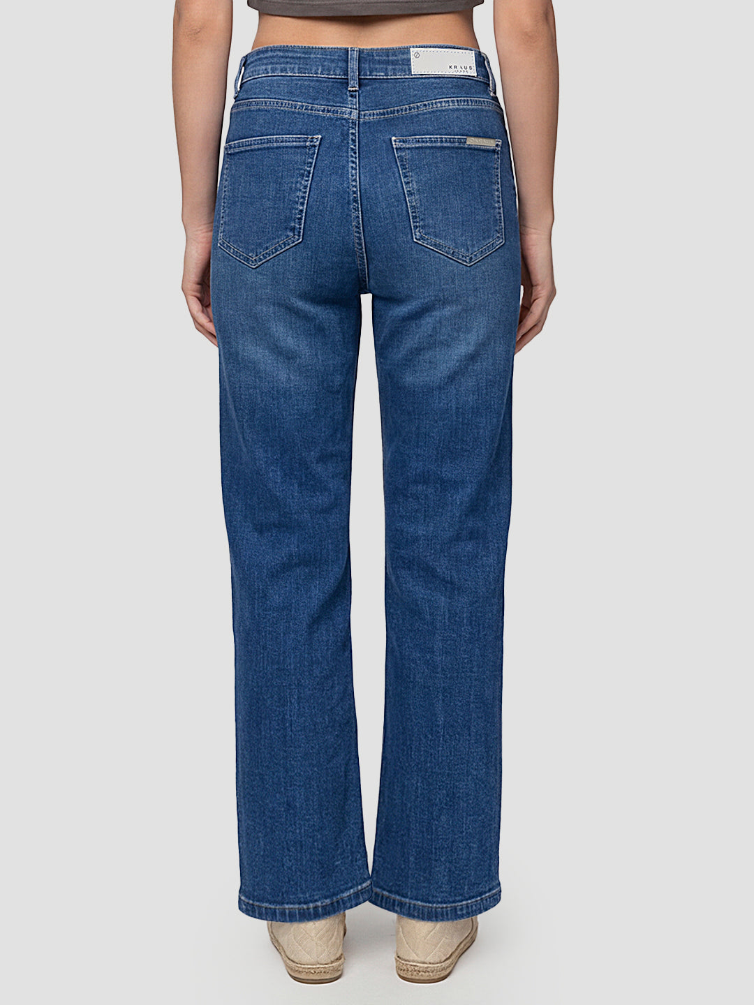 Women Dark Blue High-Rise Wide Leg Jeans