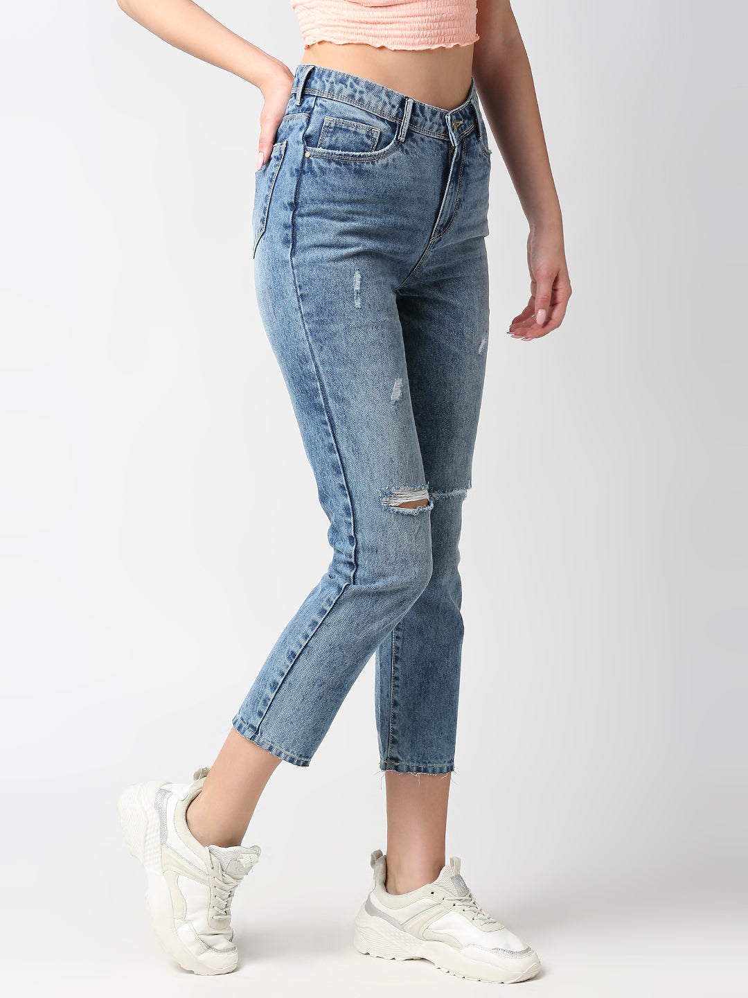 Women Light Blue High-Rise Super Straight Fit Jeans