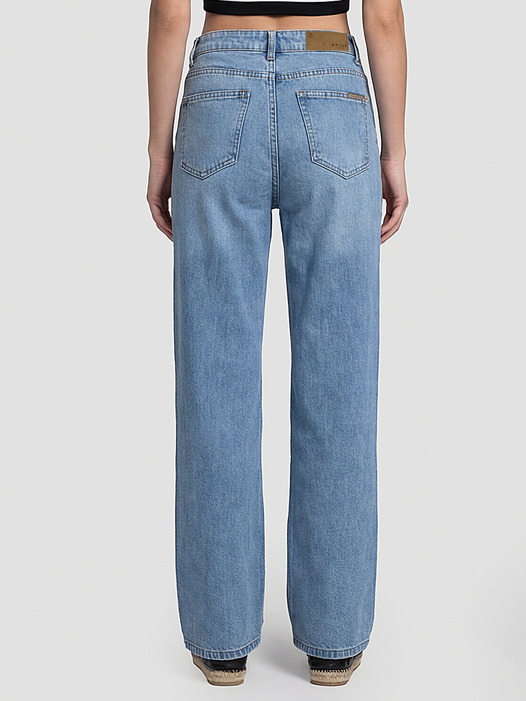 Women Blue High-Rise Super Wide Leg Jeans