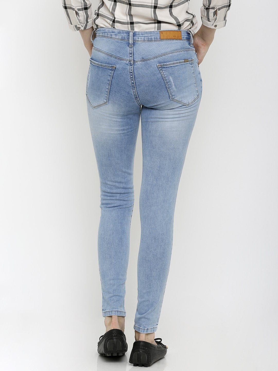 Women Light Blue High-Rise Skinny Jeans