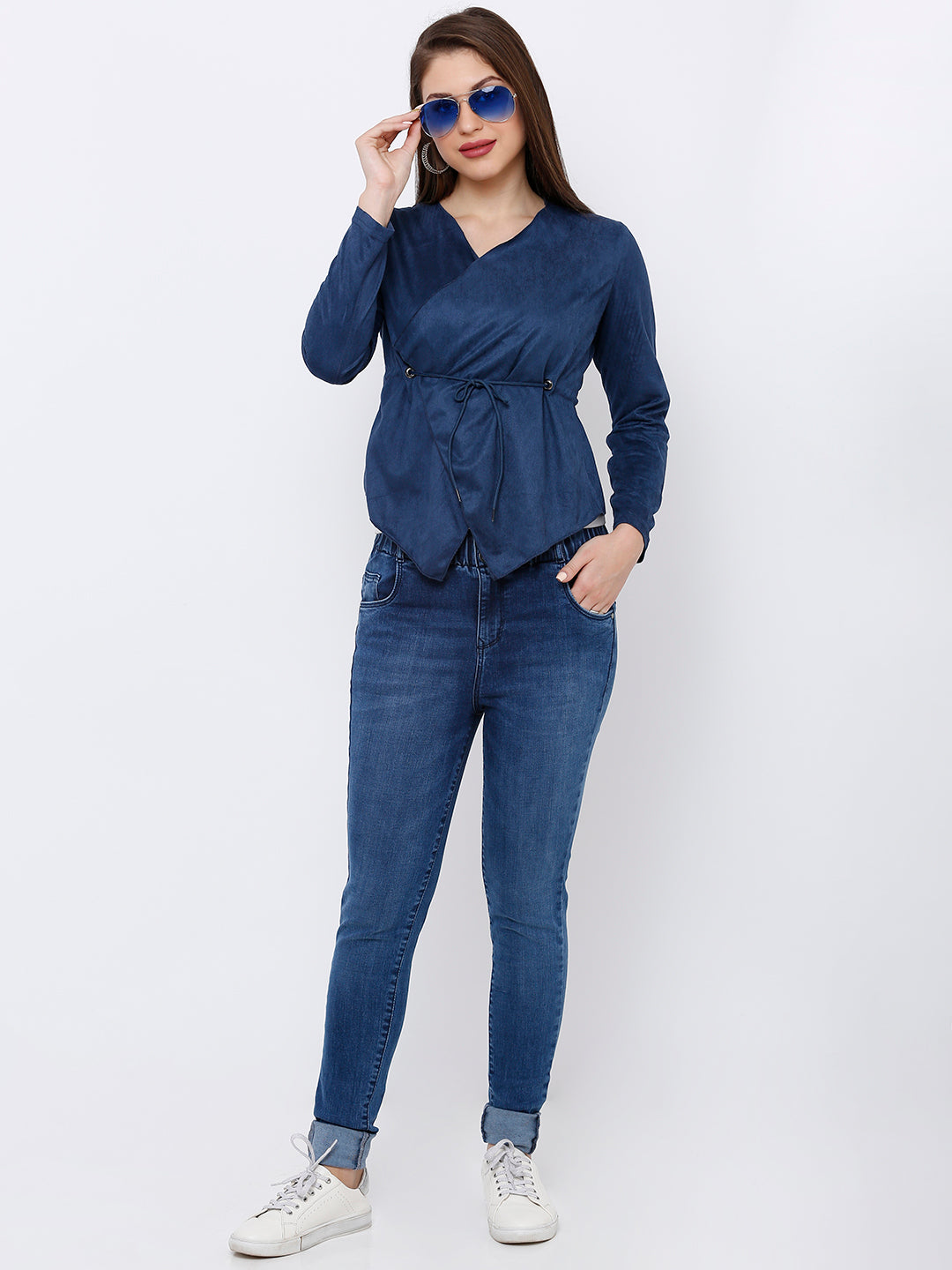 Women Blue High-Rise Skinny Jeans