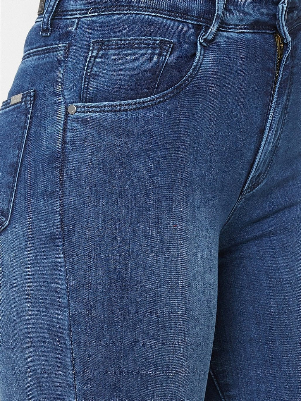 Women Blue High-Rise Super Straight Fit Jeans