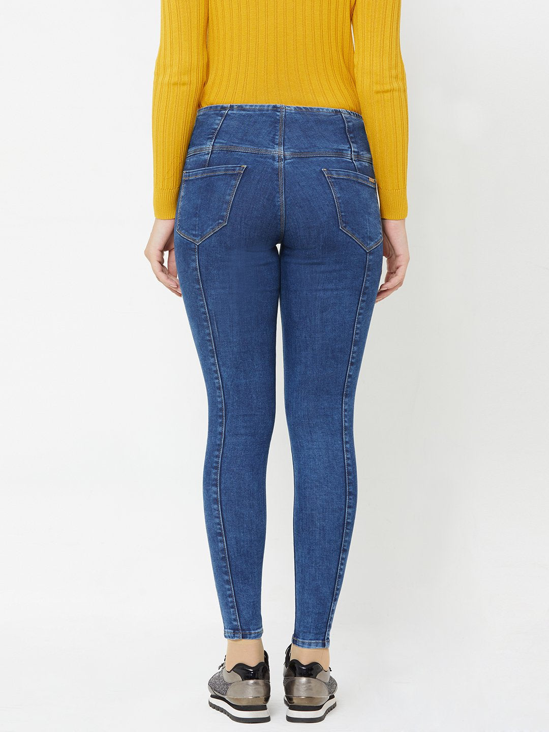 Women Blue High-Rise Skinny Jeans