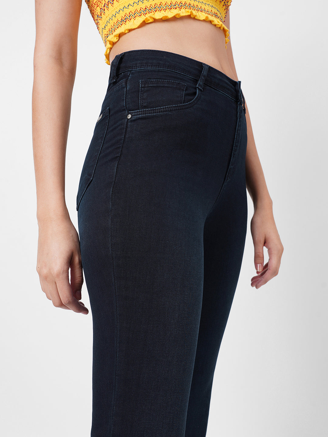Women Navy High-Rise Flare Jeans