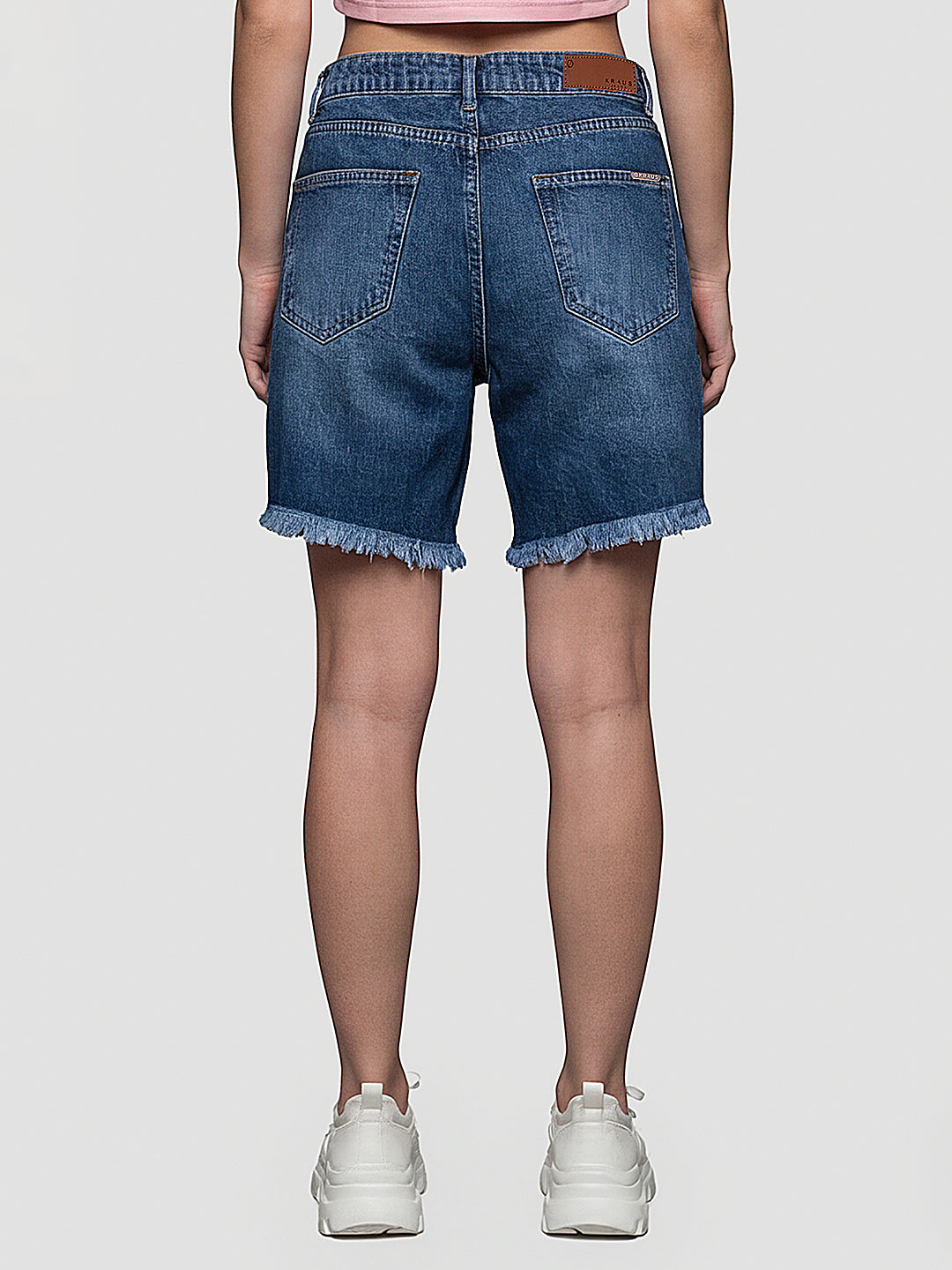 Women Blue High-Rise Shorts