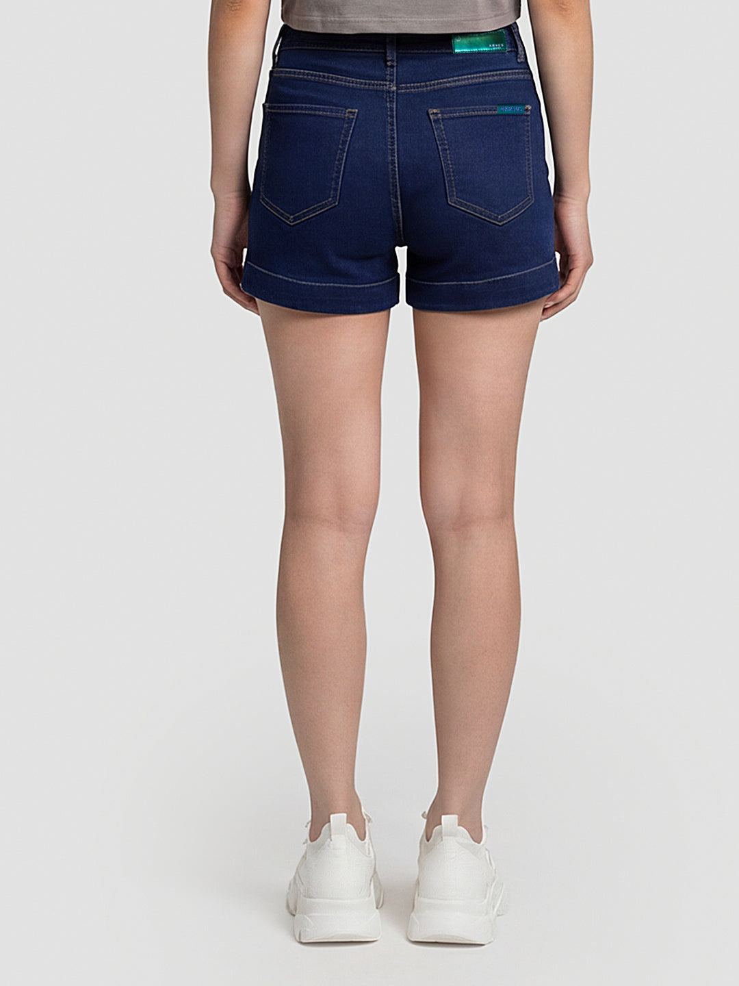 Women Blue High-Rise Shorts
