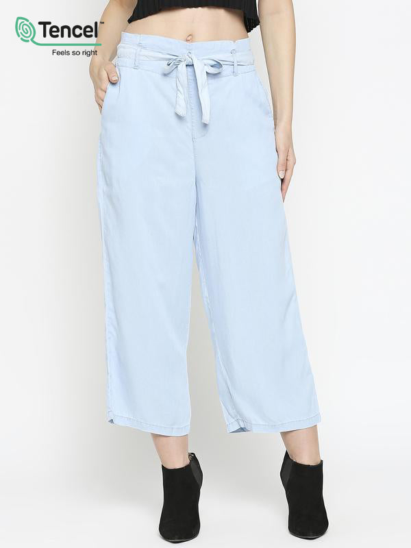 Women High-Rise Paper Bag Pants